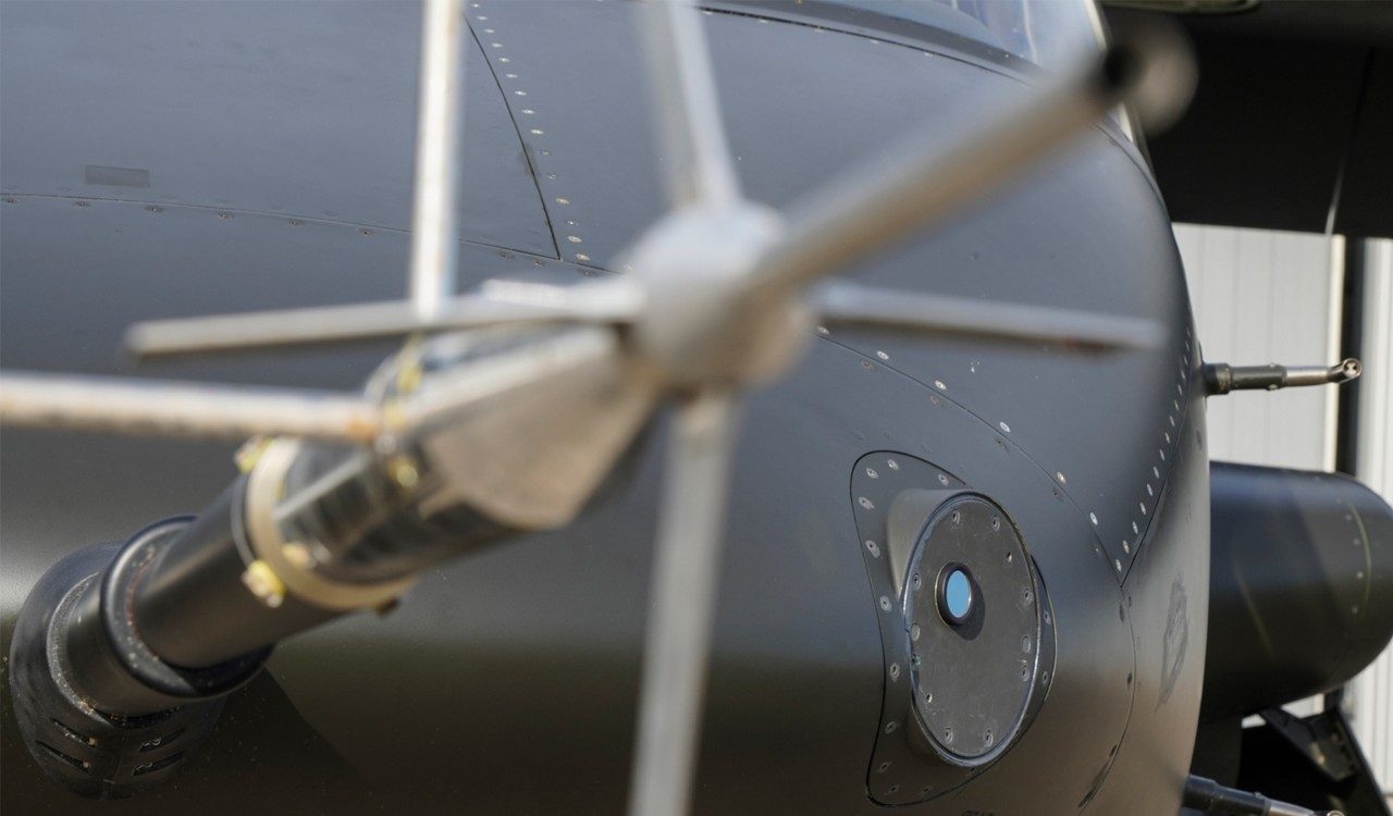 An SBF FPA is at the core of Lockheed Martin’s Pilotage Distributed Aperture Sensor (PDAS) sensor. PDAS is the first tactical installation of a multi-functional DAS system for Army aviation. Photo courtesy of Bell.