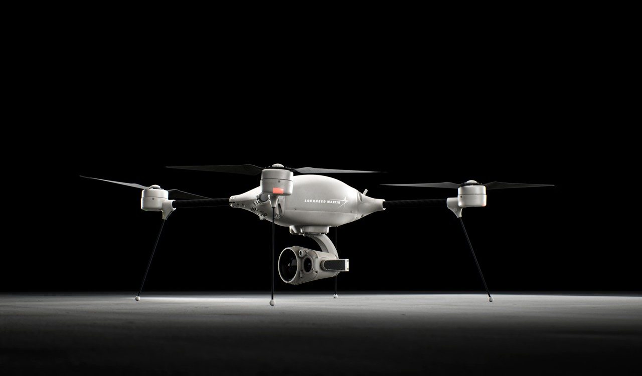 Lockheed Martin will create photo realistic simulations like this Indago 3 small UAV image with Unreal Engine.