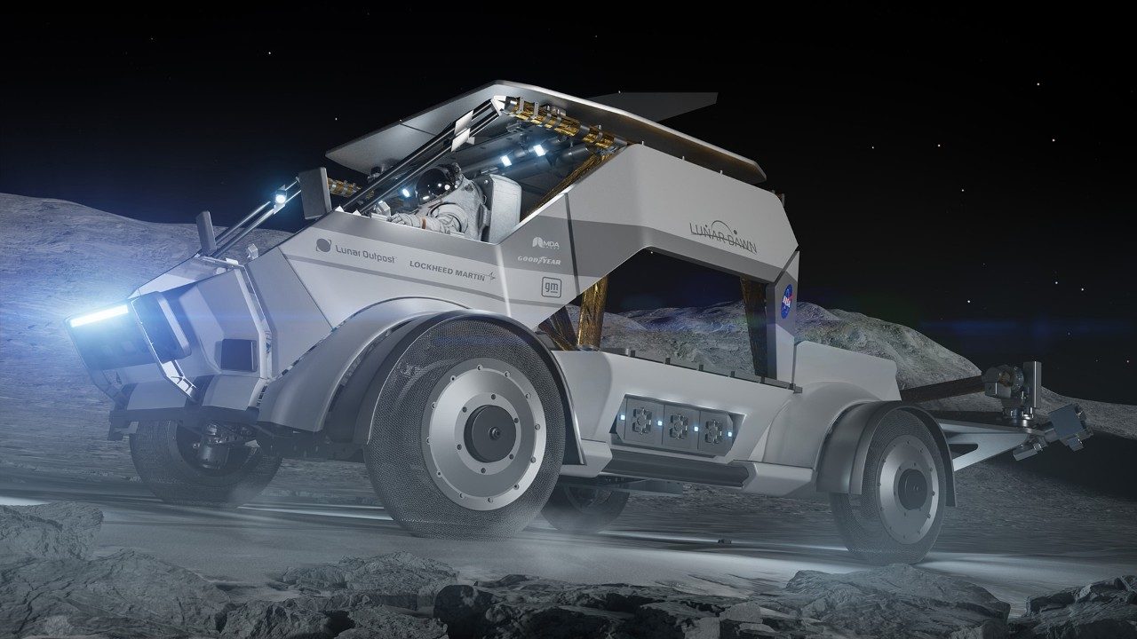 Lunar Dawn's lunar terrain vehicle on the surface of the Moon